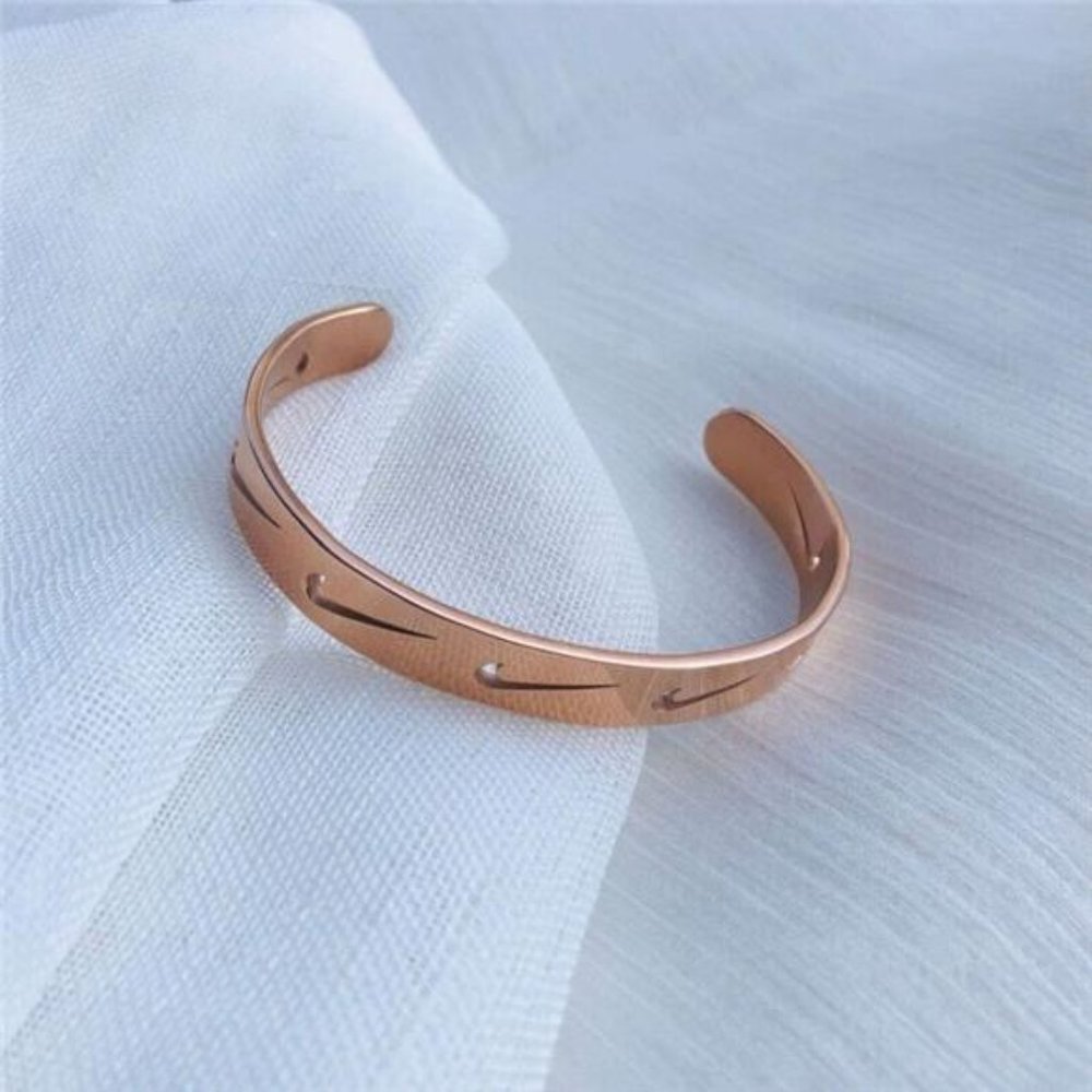 New Mens Nike Swoosh Logo Rose Gold Bangle Wrist‎ Bracelet One Size Fits All